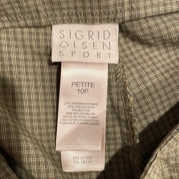 Sigrid Olsen Green Plaid‎ Crop Pants - Picture 5 of 7
